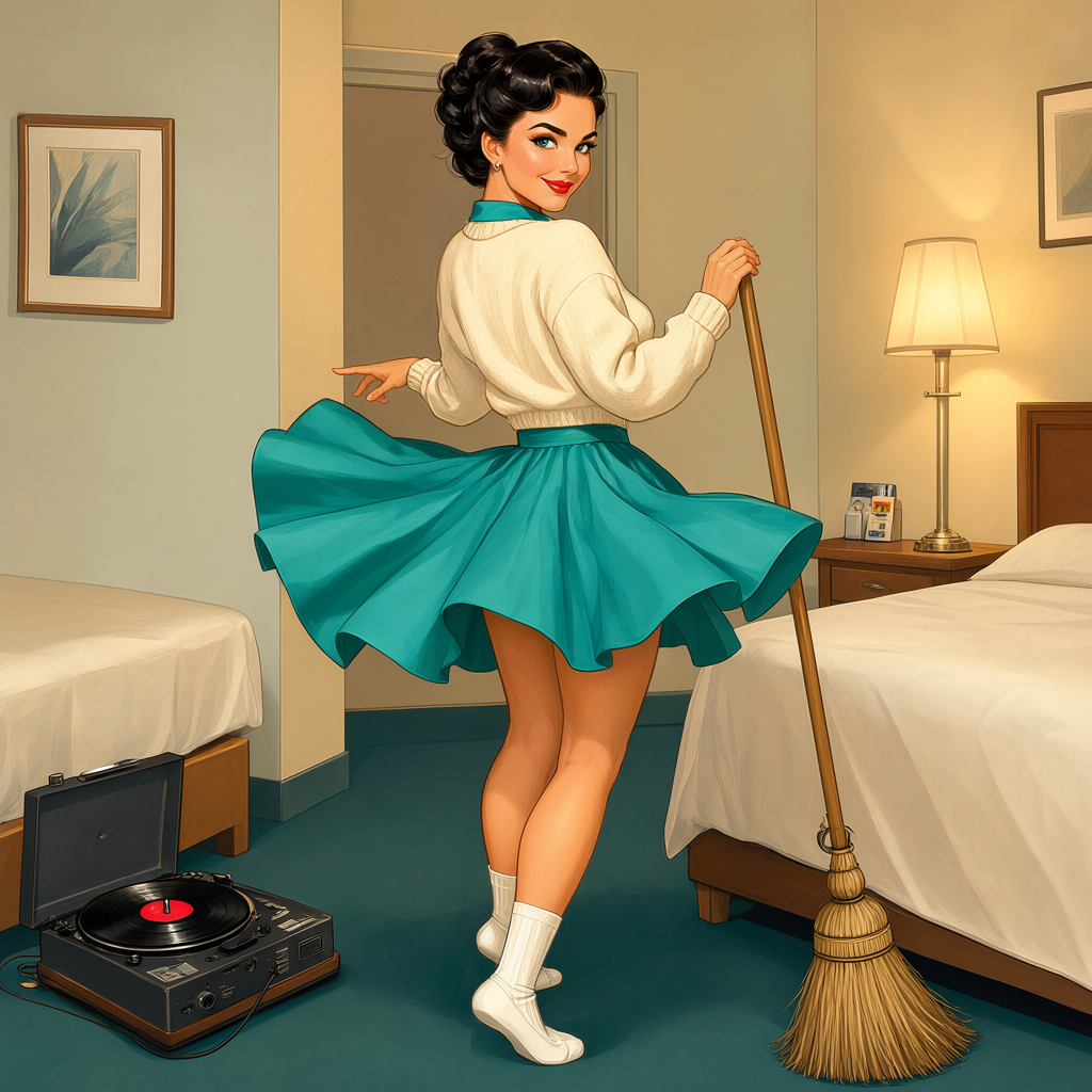 Melissa Launay pin-up: The Broom Dance