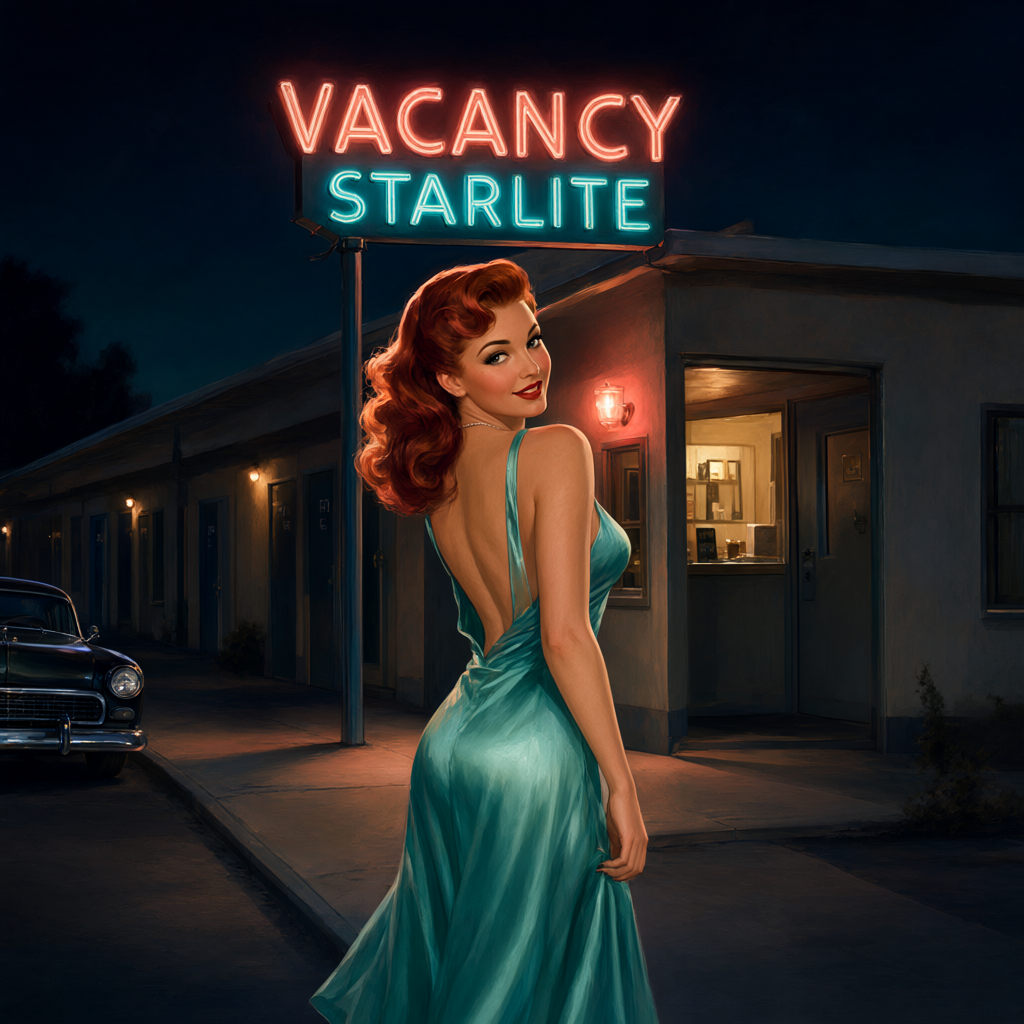 Melissa Launay noir pin-up: The Vacancy Sign